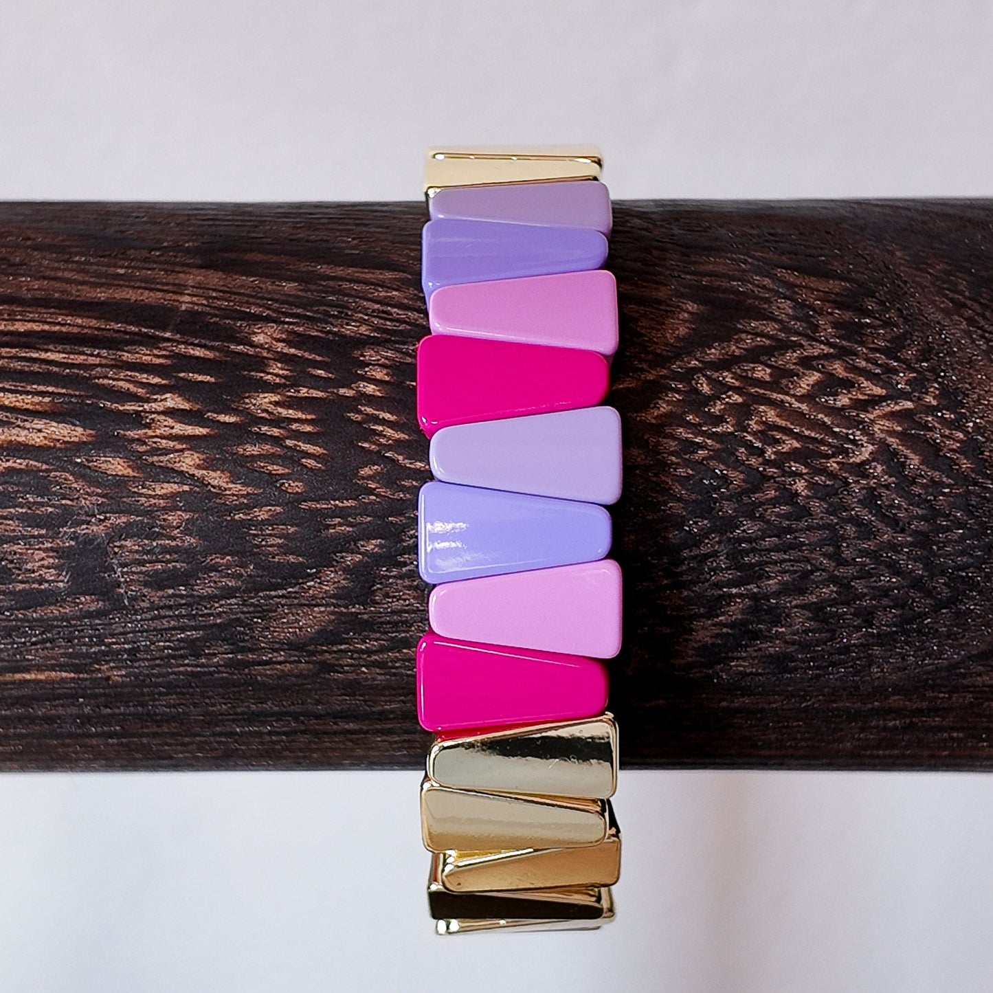 Pastel & Fuchsia Enamel Statement Bracelet