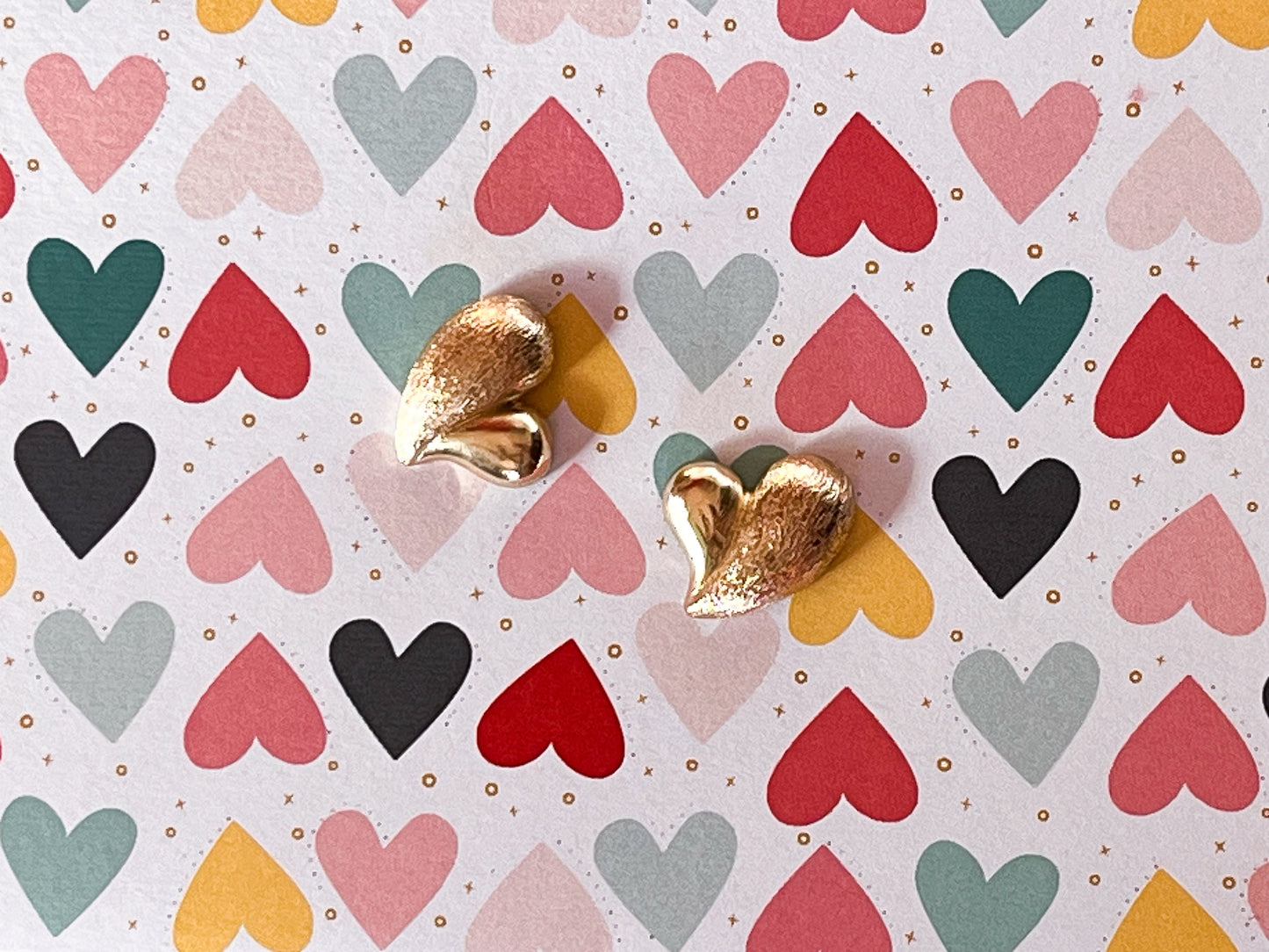 Textured Heart Earrings