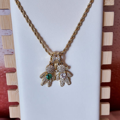 Boy & Girl Pendant Necklace