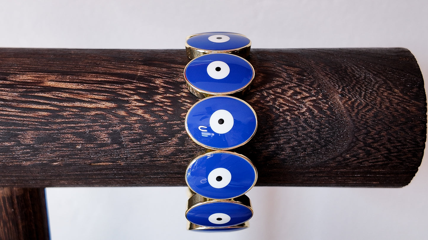 Blue Evil Eye Statement Bracelet