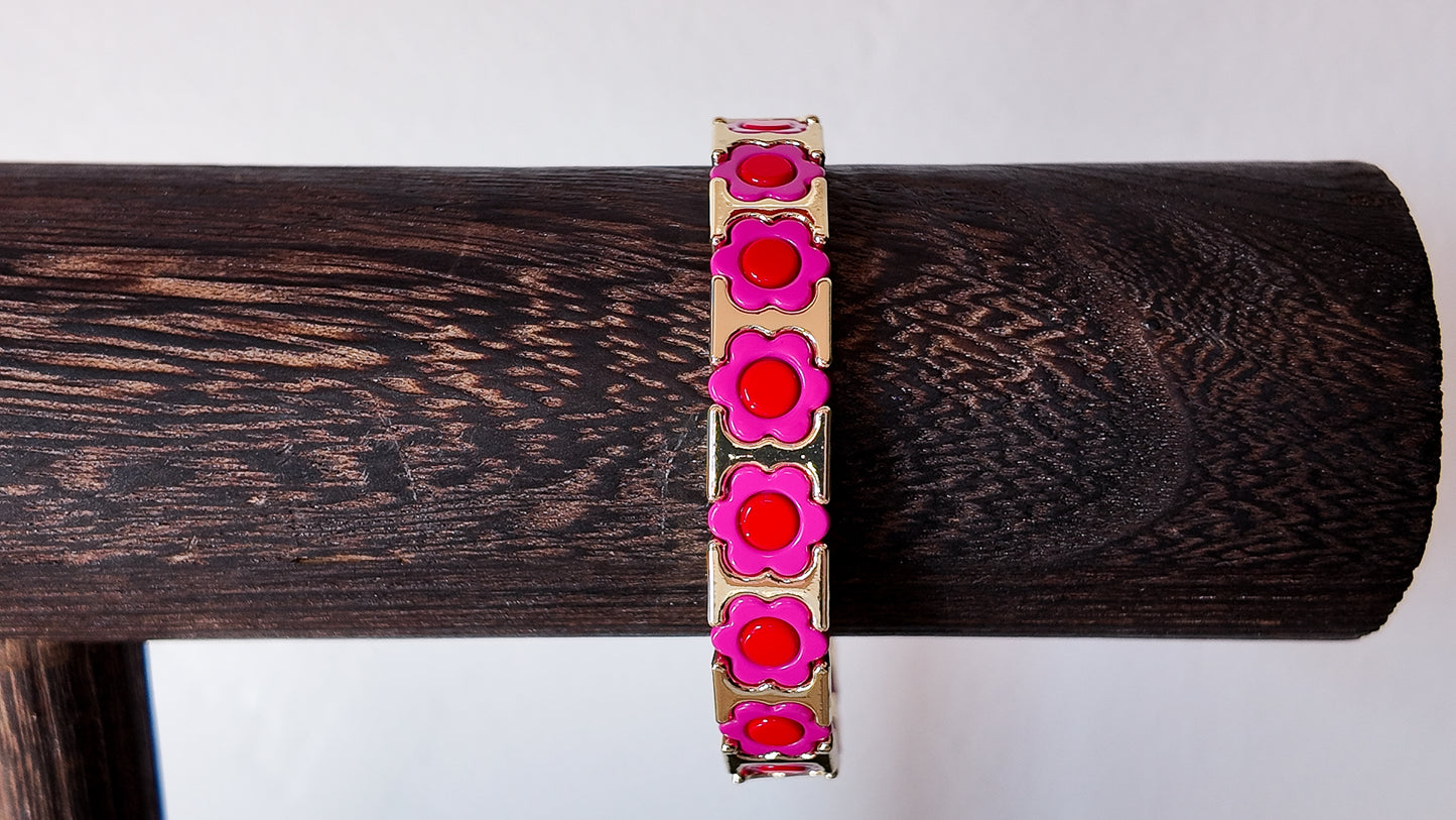Daisy Pop Enamel Statement Bracelet