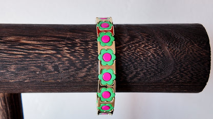 Daisy Pop Enamel Statement Bracelet