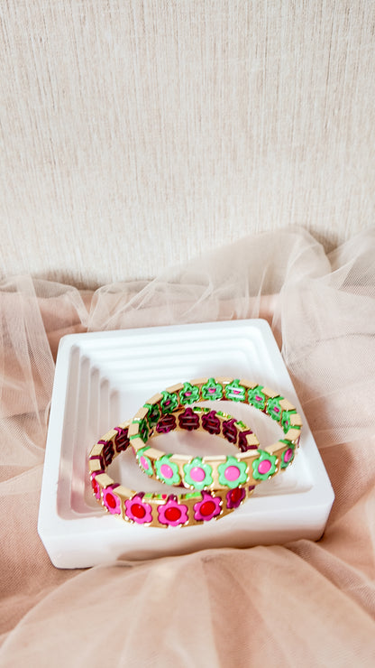Daisy Pop Enamel Statement Bracelet