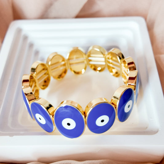 Blue Evil Eye Statement Bracelet
